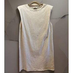 Babaton Aritzia Shoulder Pad Sleeveless Mini T Shirt Dress M Minimalist Grey